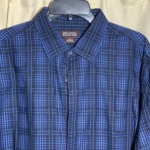 Michael Kors blue patterned dress shirt